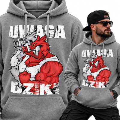 BLUZA Z KAPTUREM NA SIŁOWNIĘ  UWAGA DZIKI